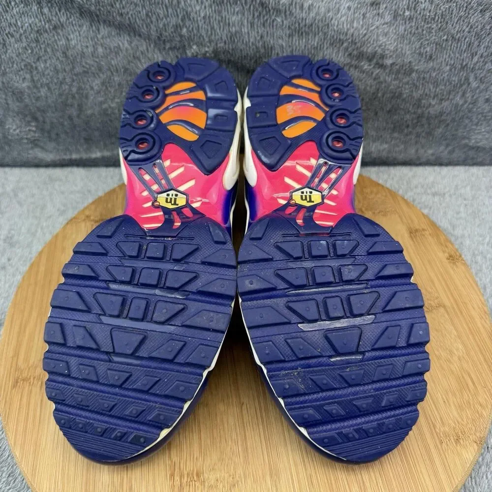Nike Air Max Plus Shoes Boys Size 7Y Orange Purple Print Sneakers CI9932-500